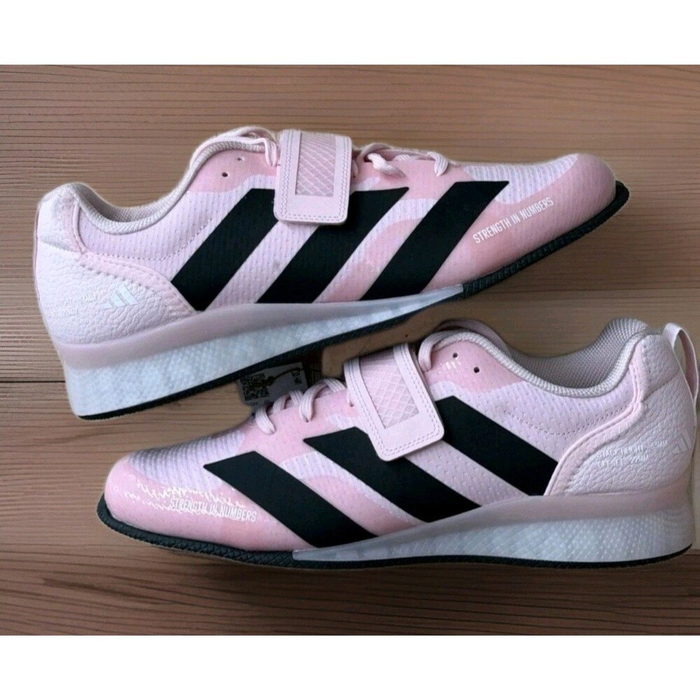 New GYM Size 9.5 Adidas Adipower III Weightlifting Men's Strap Pink/Black JP9873